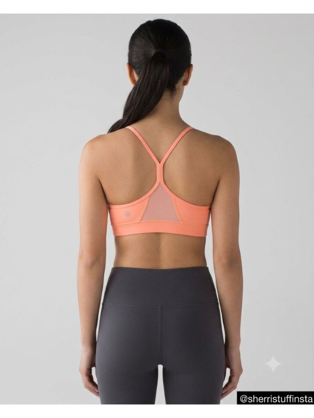 EXCELLENT Lululemon Flow Y Sports Yoga Bra Pop Orange Activewear 10 M